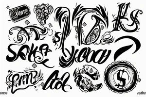 dollar sign tattoo idea