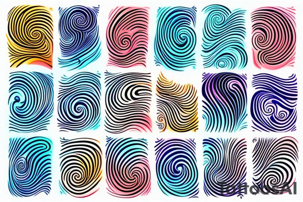 A colourful ocean wave tattoo idea