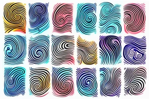 A colourful ocean wave tattoo idea