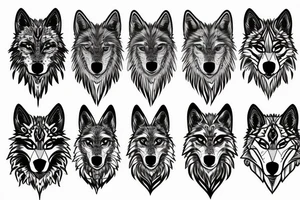 wolf face tattoo idea