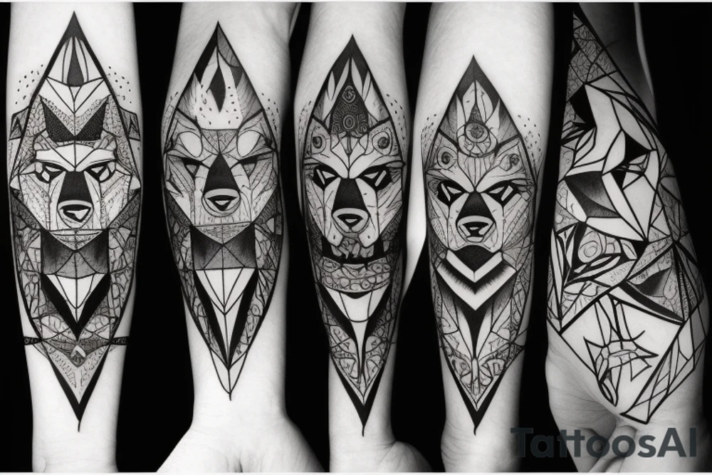 wolf face tattoo idea