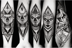 wolf face tattoo idea