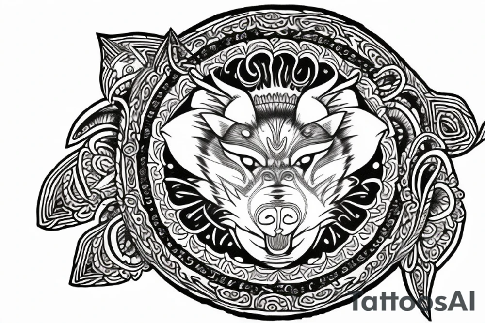 fenrir mandala tattoo tattoo idea