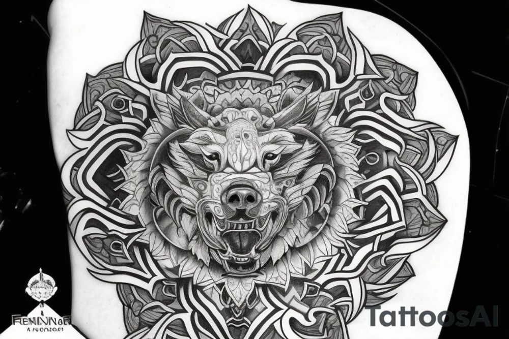 fenrir mandala tattoo tattoo idea