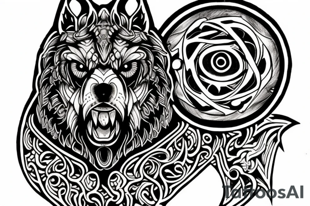 fenrir mandala tattoo tattoo idea