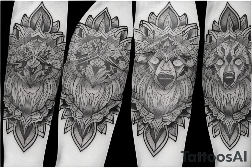 Wolf  mandala tattoo tattoo idea