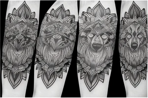 Wolf  mandala tattoo tattoo idea