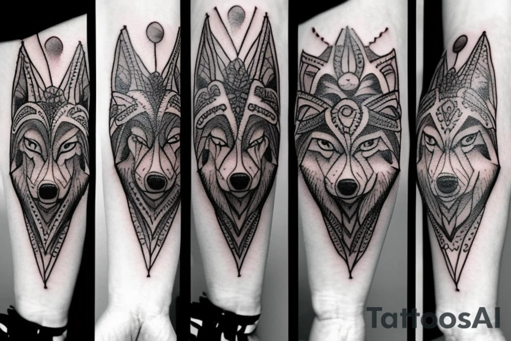 Wolf  mandala tattoo tattoo idea