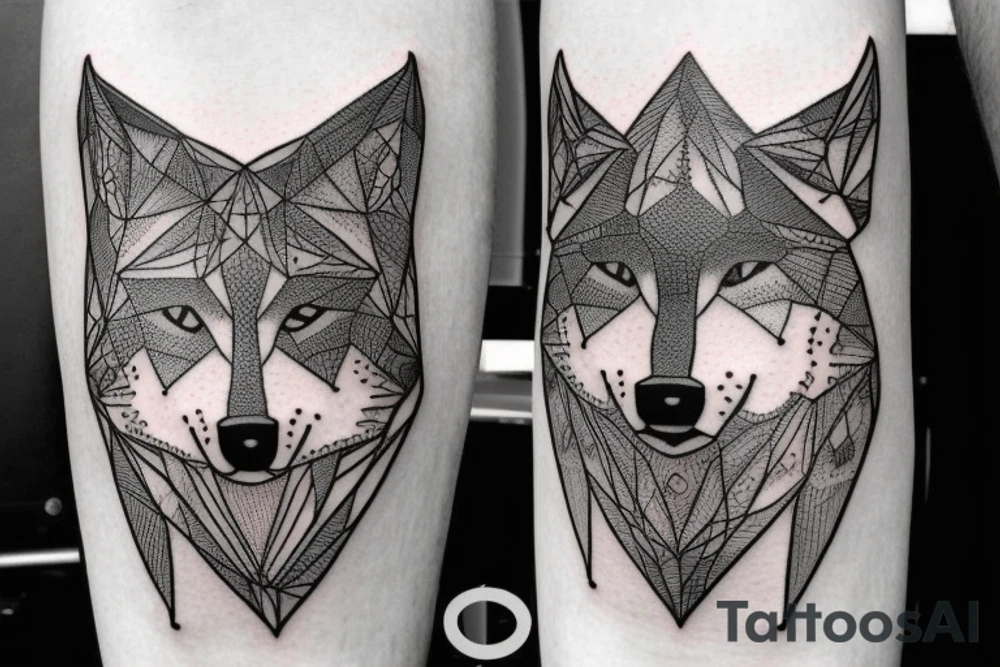 inner forearm tattoo of a wolf face, half of the face should be made out of circuitry tattoo idea