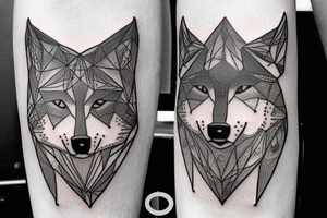inner forearm tattoo of a wolf face, half of the face should be made out of circuitry tattoo idea