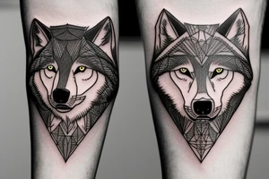 inner forearm tattoo of a wolf face, half of the face should be made out of circuitry tattoo idea