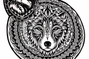 Wolf  mandala tattoo tattoo idea