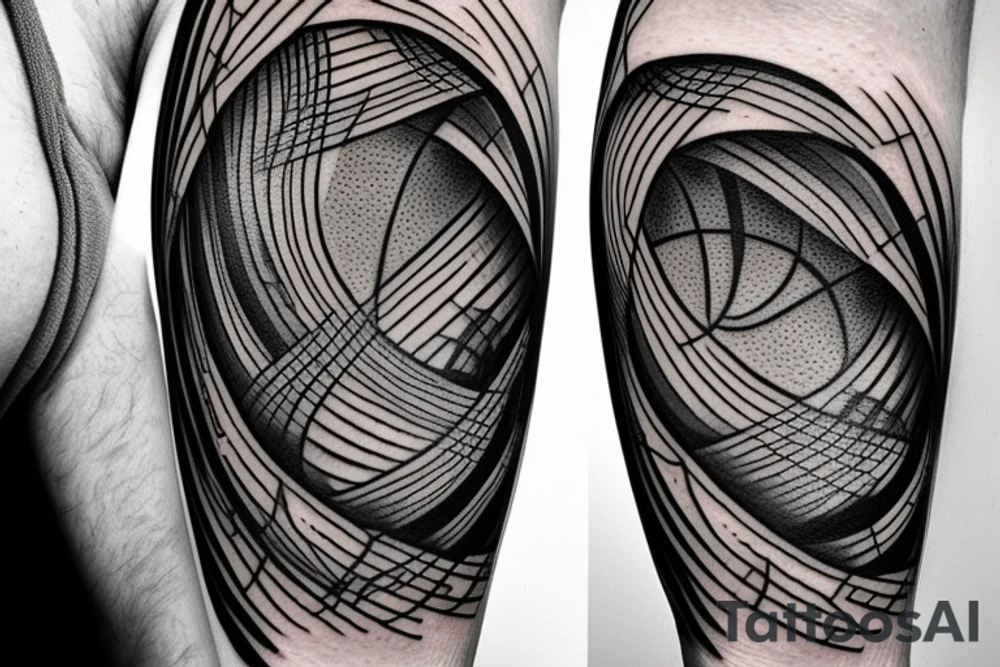 inner forearm tattoo of a dollar sign, half of the face should be made out of abstract lines tattoo idea