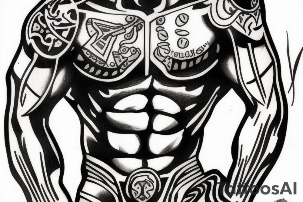 spartan with head and body tattoo idea