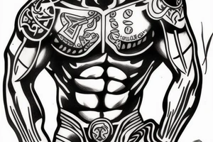 spartan with head and body tattoo idea