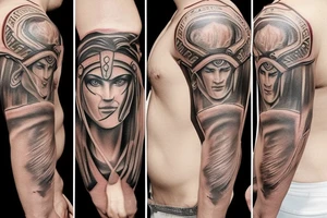 spartan with head and body tattoo idea