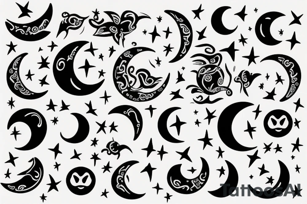 Moon music tattoo idea