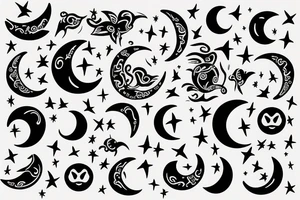 Moon music tattoo idea