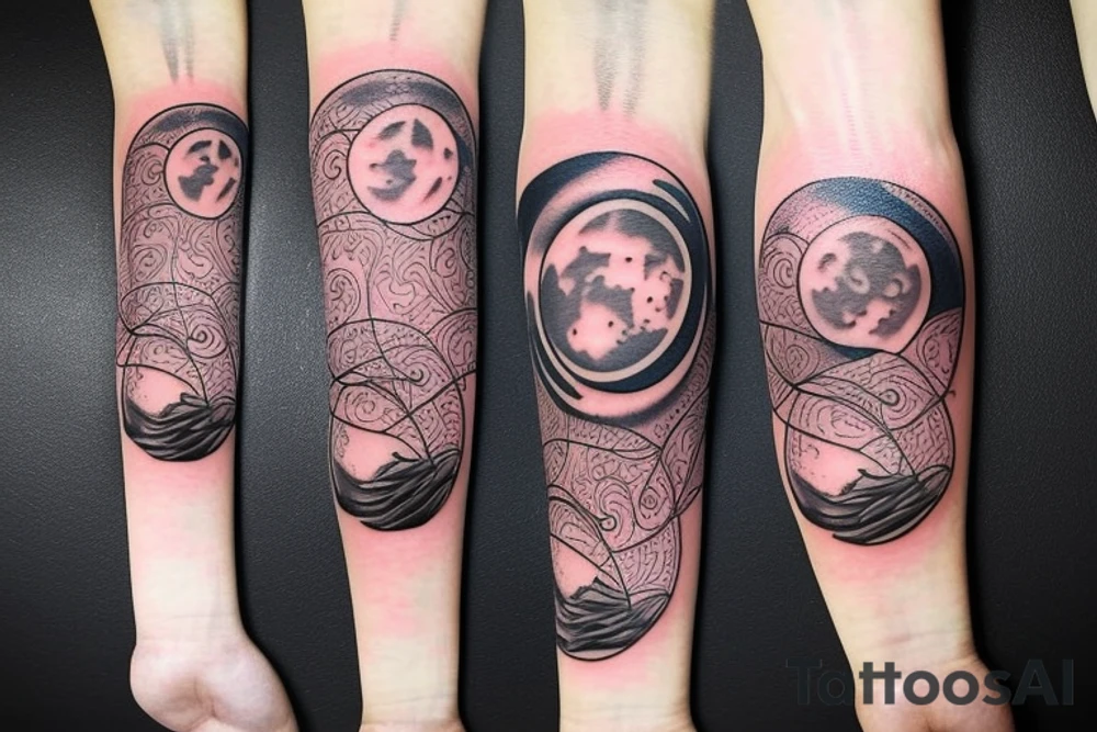 Moon music tattoo idea