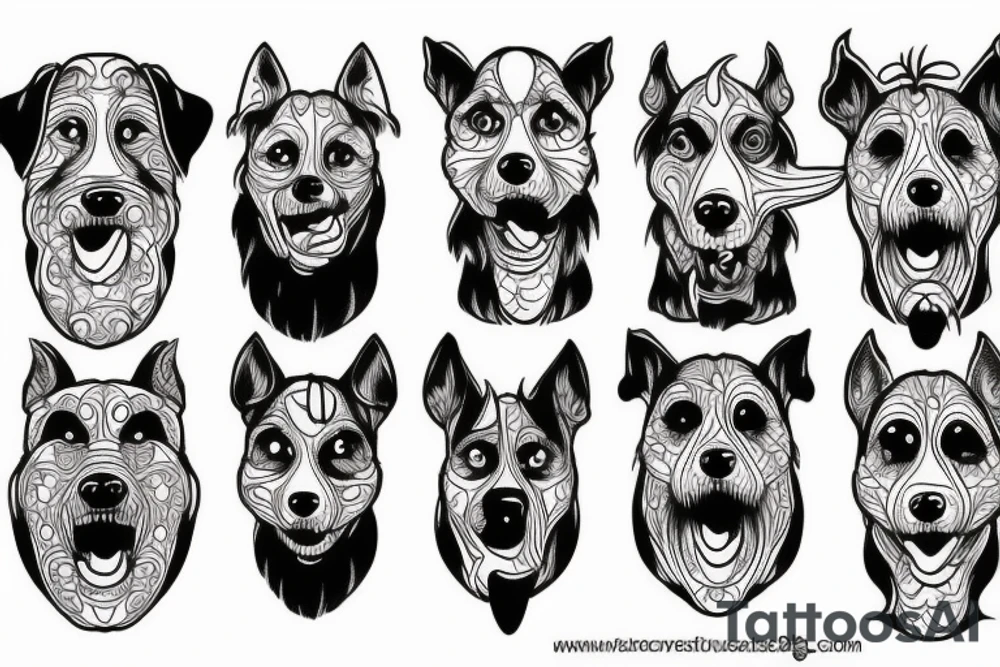 scary multi-headed dog tattoo idea