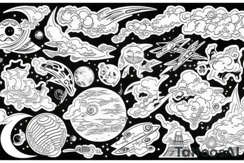 space beach tattoo idea