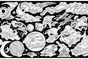 space beach tattoo idea