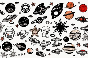 space beach tattoo idea