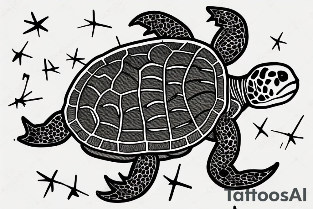 Fire turtle with a minigun tattoo idea