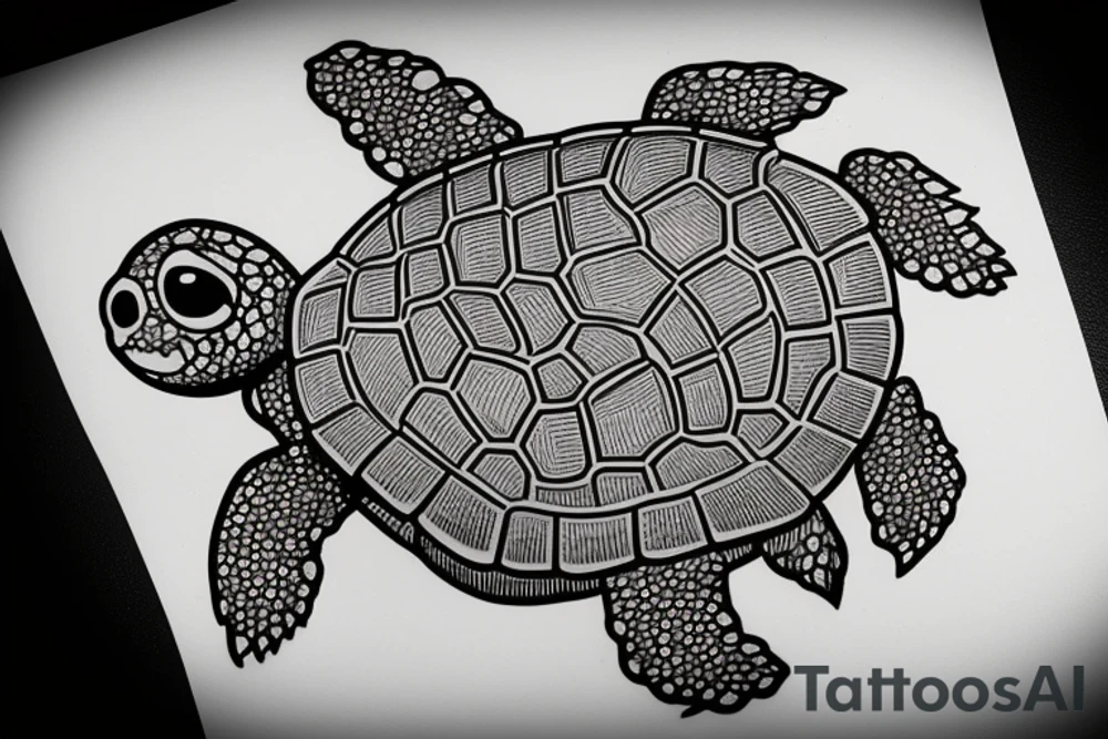 Fire turtle with a minigun tattoo idea