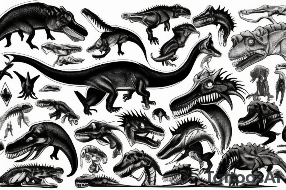 T. rex in pace tattoo idea