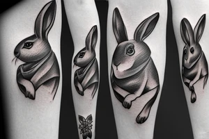 rabbit, on shoulders tattoo idea