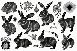 chinese rabbit tattoo idea