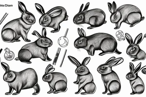 chinese rabbit tattoo idea
