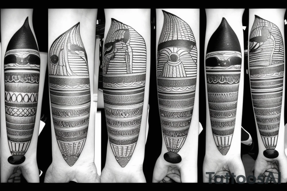 Egyptian goddess Ma'at lotus blue night moon tattoo idea