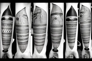 Egyptian goddess Ma'at lotus blue night moon tattoo idea