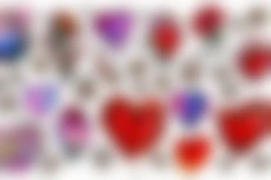 Heart shaped tattoo which includes flower, fire, rock and nut tattoo idea