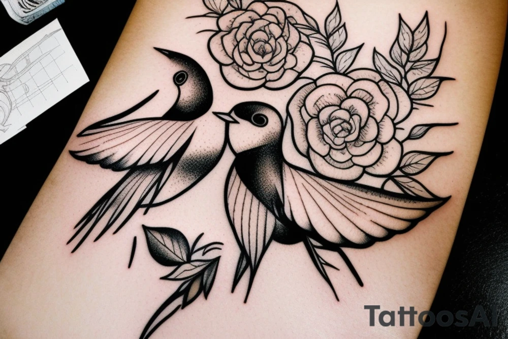 a swallow that turns you gay and makes you make same-sex love tattoo idea