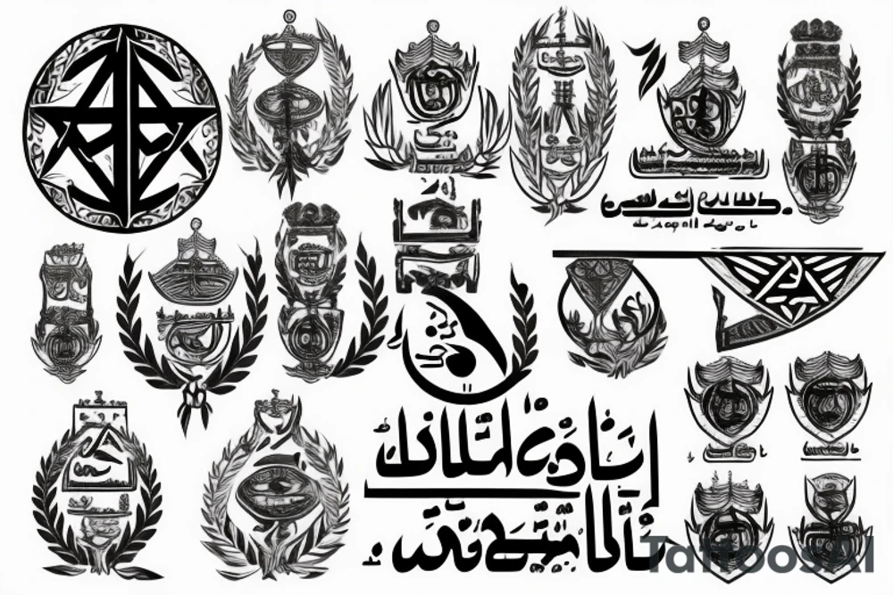 Hebrew and Arabic military tattoo tattoo idea