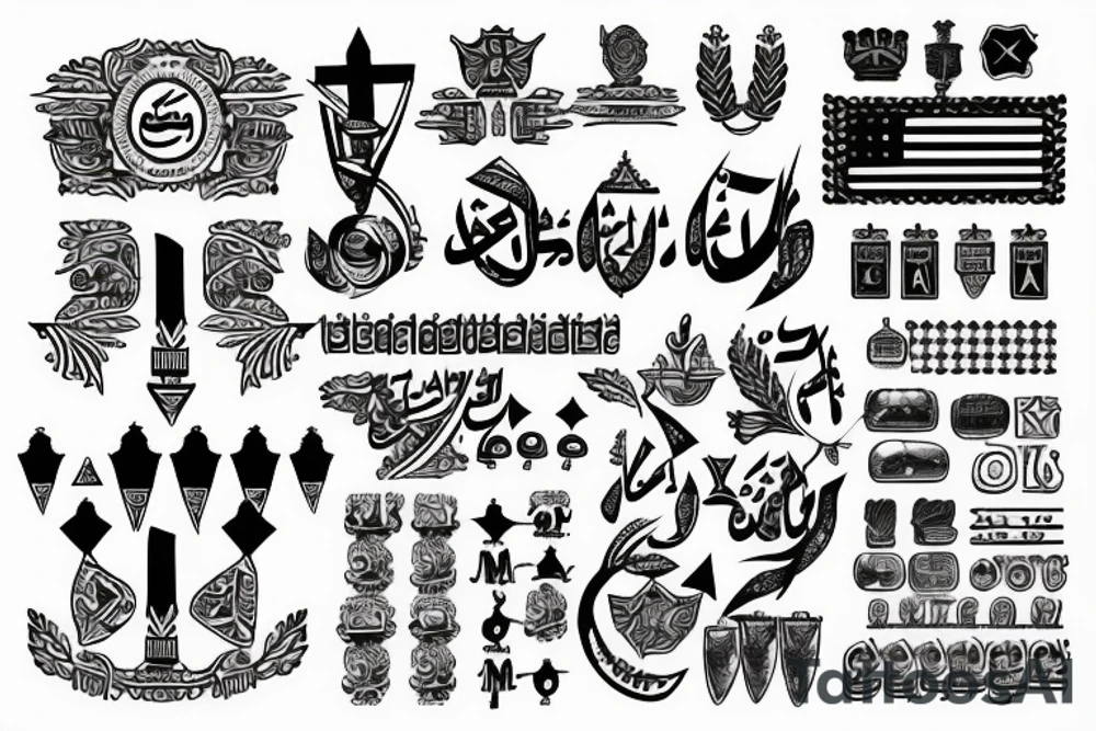 Hebrew and Arabic military tattoo tattoo idea