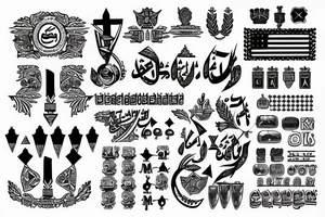 Hebrew and Arabic military tattoo tattoo idea