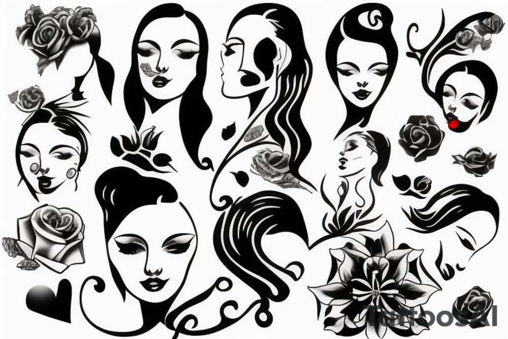 Beautiful woman tattoo idea