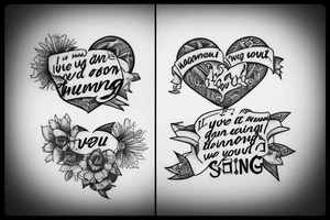 make a tattoo design for me. showing the words "There was something about you that now I can’t remember
It’s the same damn thing that made my heart surrender" tattoo idea