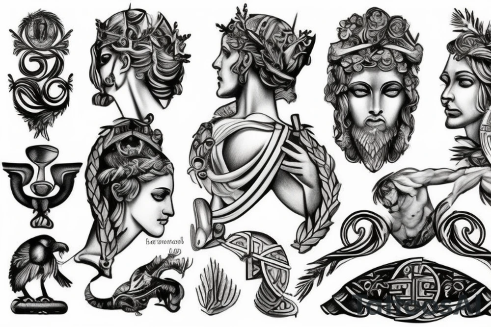 greek mythologie symbols tattoo idea