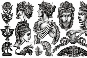 greek mythologie symbols tattoo idea