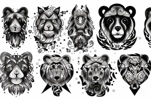 Leo constellation big bear tattoo idea