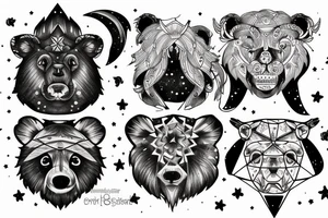 Leo constellation big bear tattoo idea