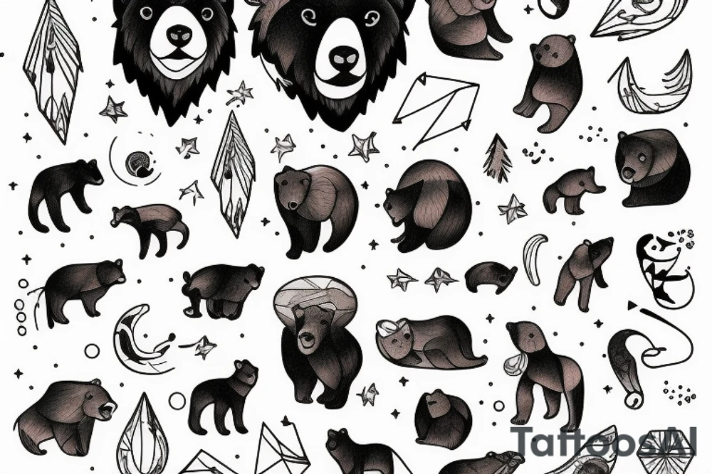 Leo constellation small bear tattoo idea