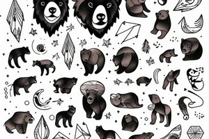 Leo constellation small bear tattoo idea