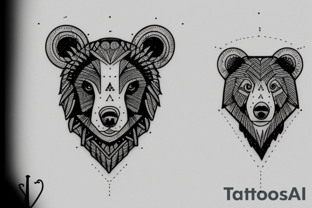 Leo constellation small bear tattoo idea