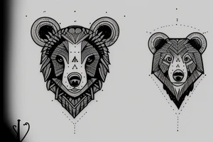 Leo constellation small bear tattoo idea